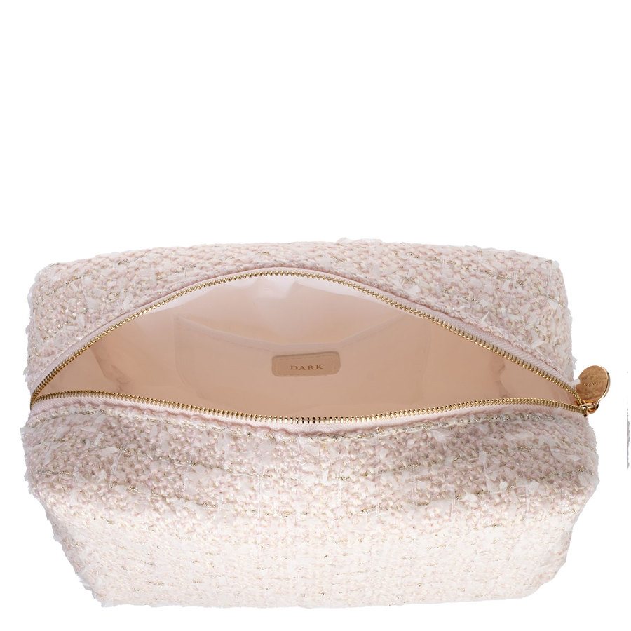 DARK Tweed Make-Up Pouch Large Pale Rose