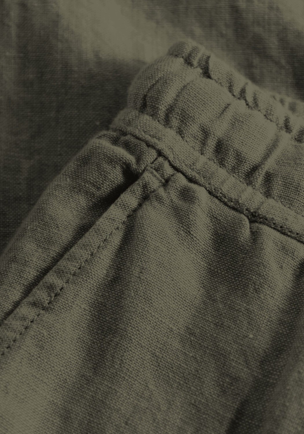 Knowledge Cotton Apparel Leinenhose Fig Loose Linen Pants Burned Olive