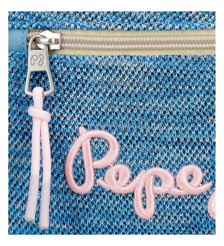 Mochila Pepe Jeans Lena com zíper duplo - Azul