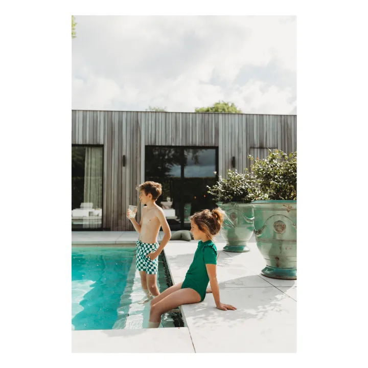 Beachlife Short de bain Damier | Vert