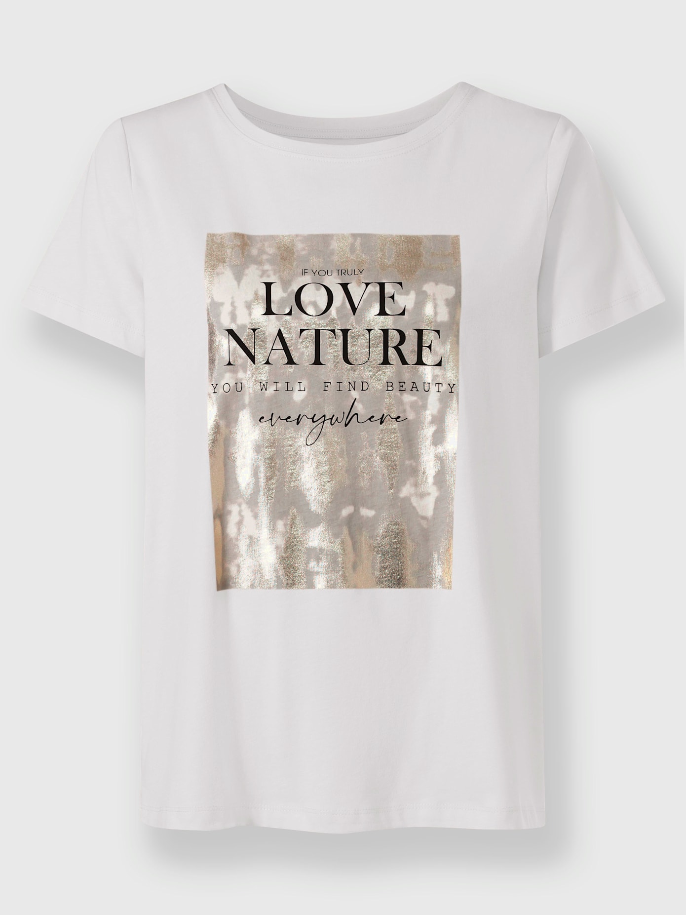 T-shirt imprimé feuille doré