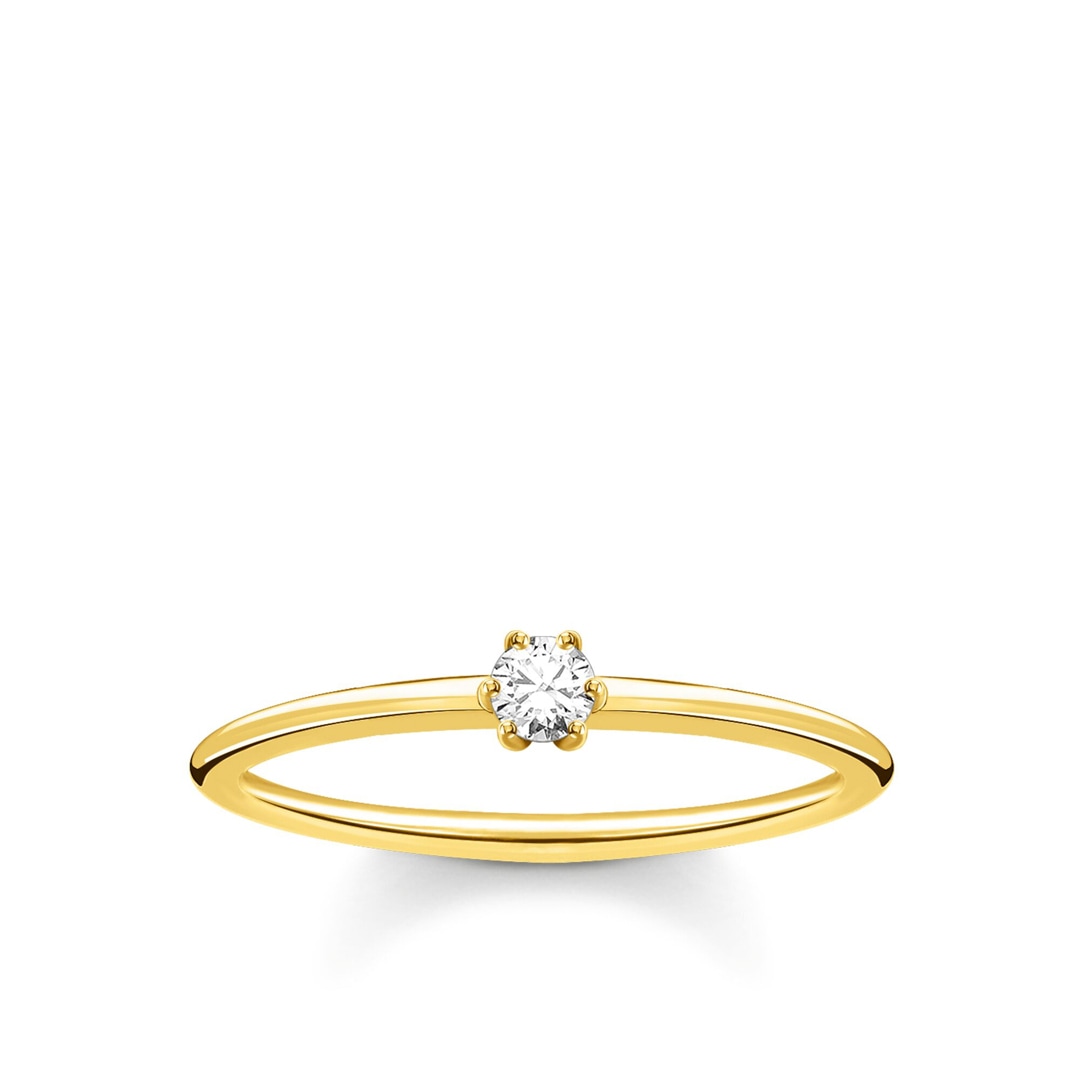 Thomas Sabo Charm Club Ring weisser Stein gold