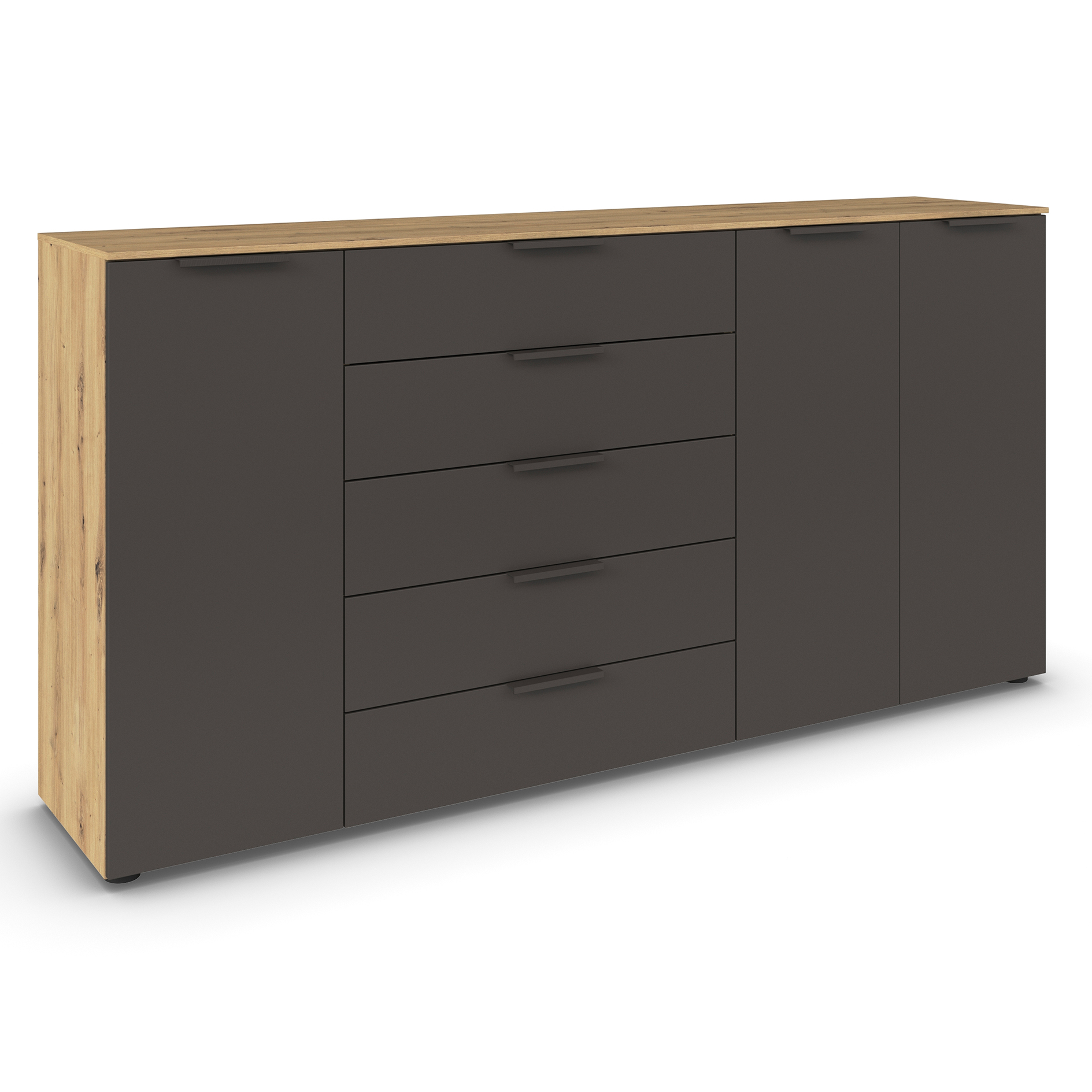 Kommode - Artisan Eiche-graphit - Graphitgriffe - 199 cm