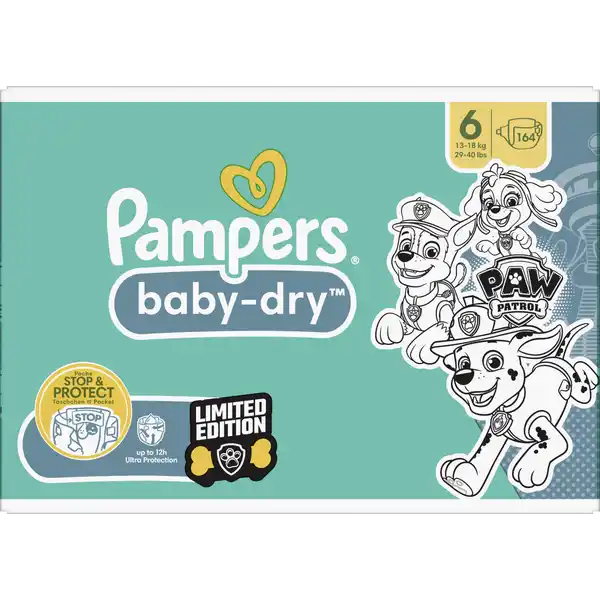 Baby dry Windeln Gr. 6 Extra Large (13-18 kg) Monatsbox Paw Patrol 164ST