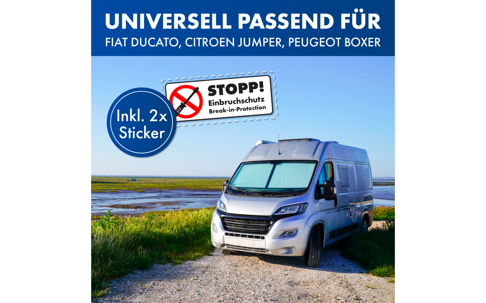 LAINFELD Einbruchschutz Prick Stop Fahrertür + Hecktür Türsicherung für FIAT Ducato, Citroen Jumper, Peugeot Boxer