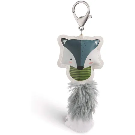 NICI Wolf Taschenanhänger aus Kunstleder, 12 cm