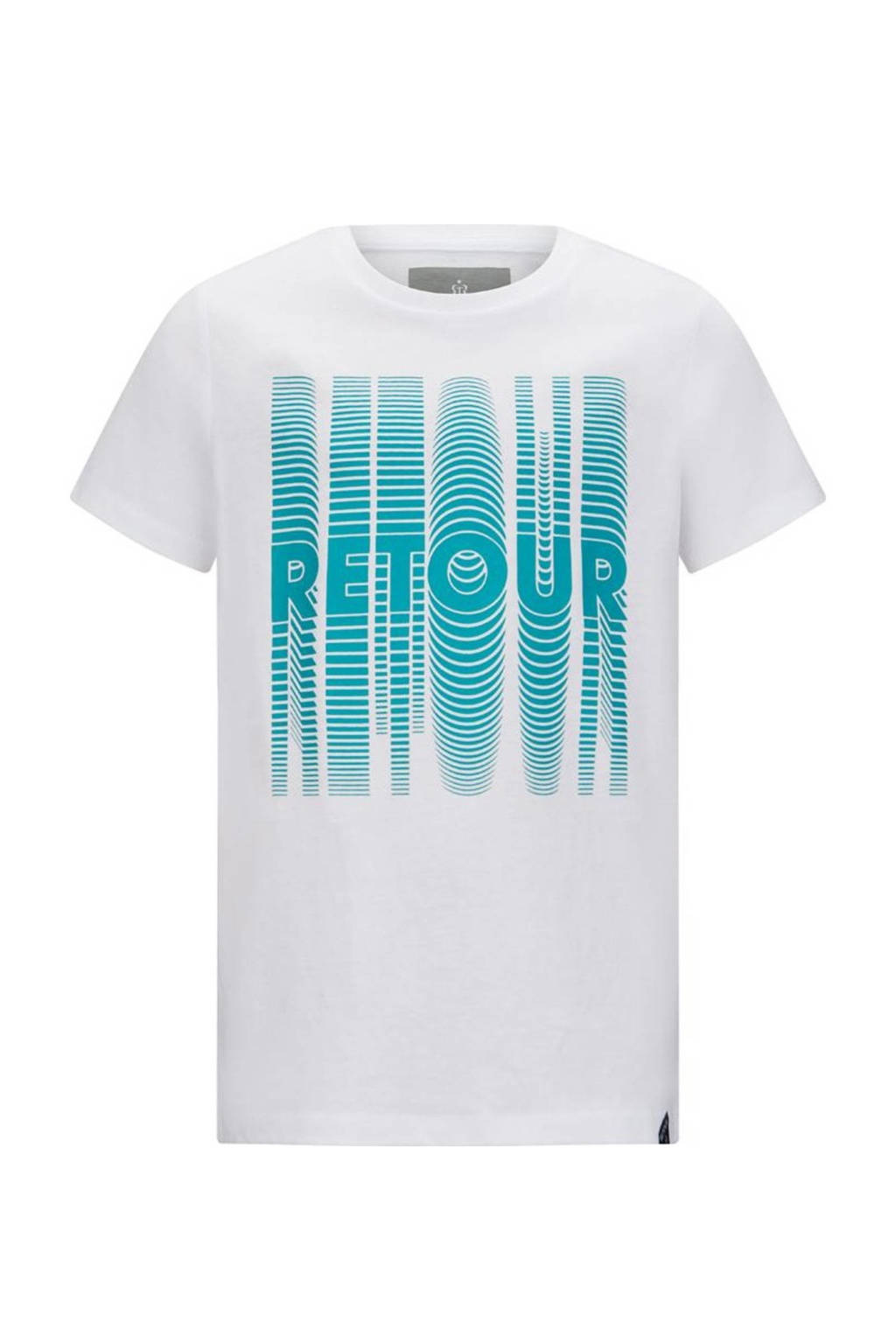 Retour Jeans T-shirt Orlando met logo wit