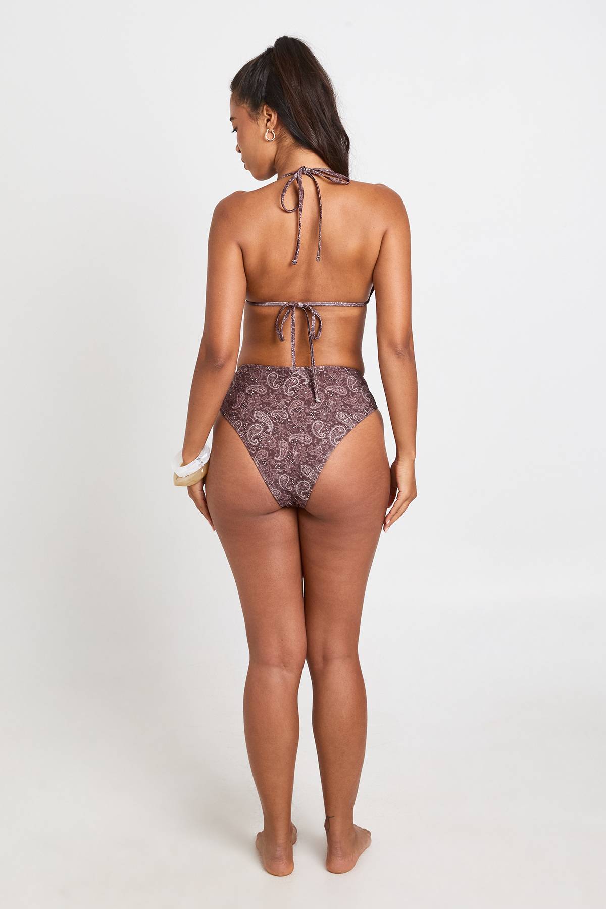 boohoo Ensemble Bikini Haut Triangle Et Bas Taille Haute À Imprimé Cachemire