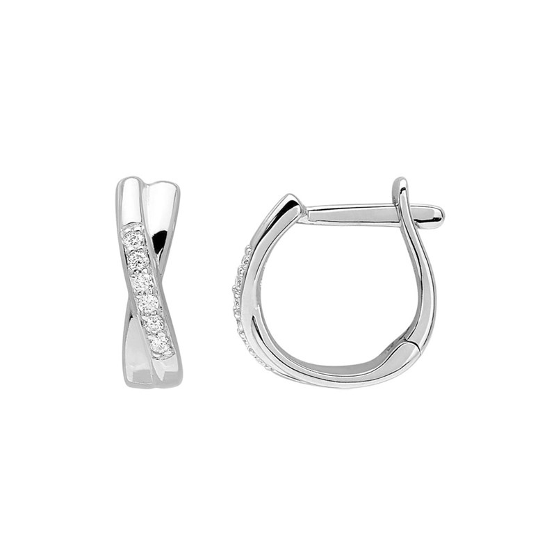 Créoles Femme - Or 18 Carats - Diamant 0,08 Carats