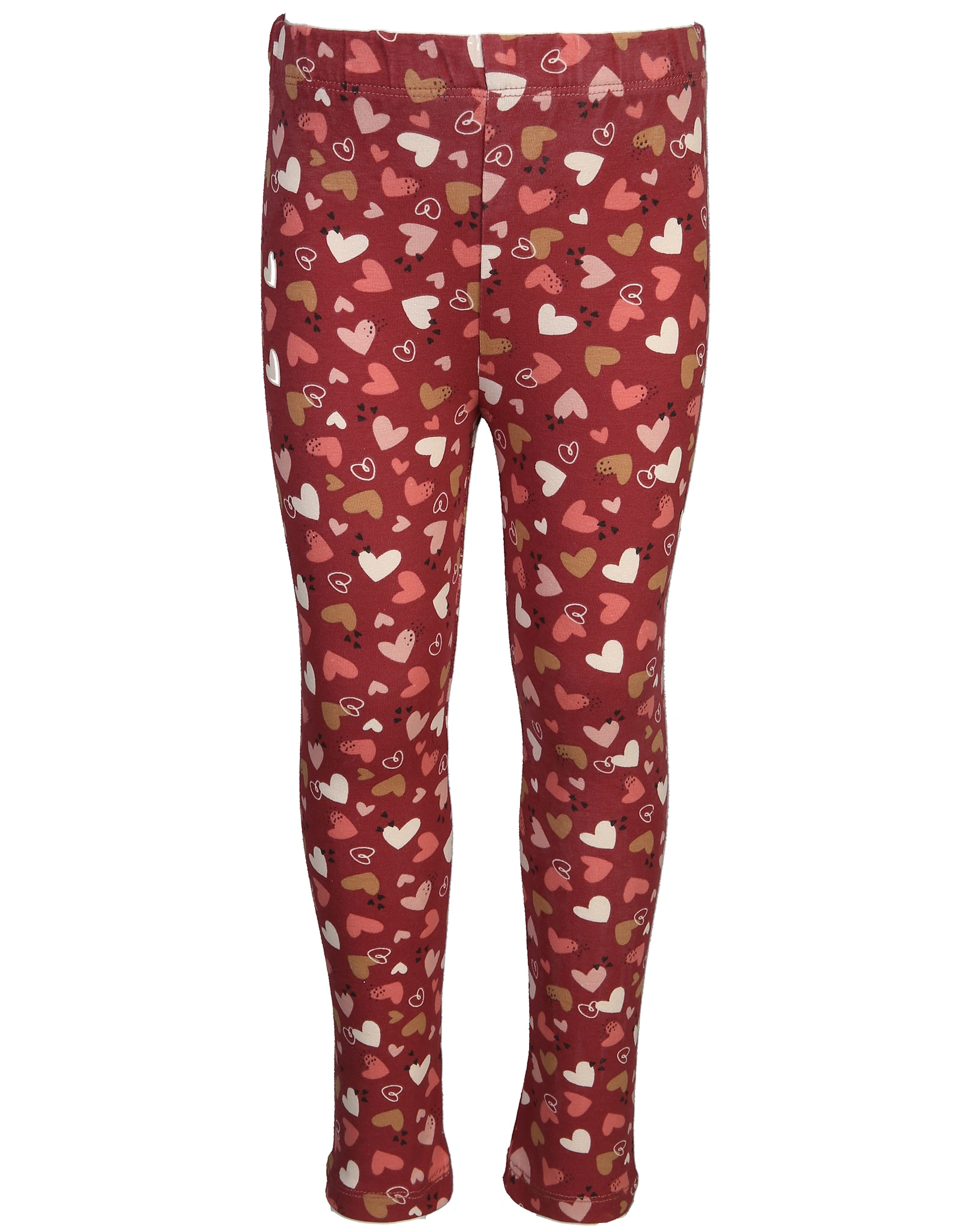 Leggings HEARTS in rotbraun