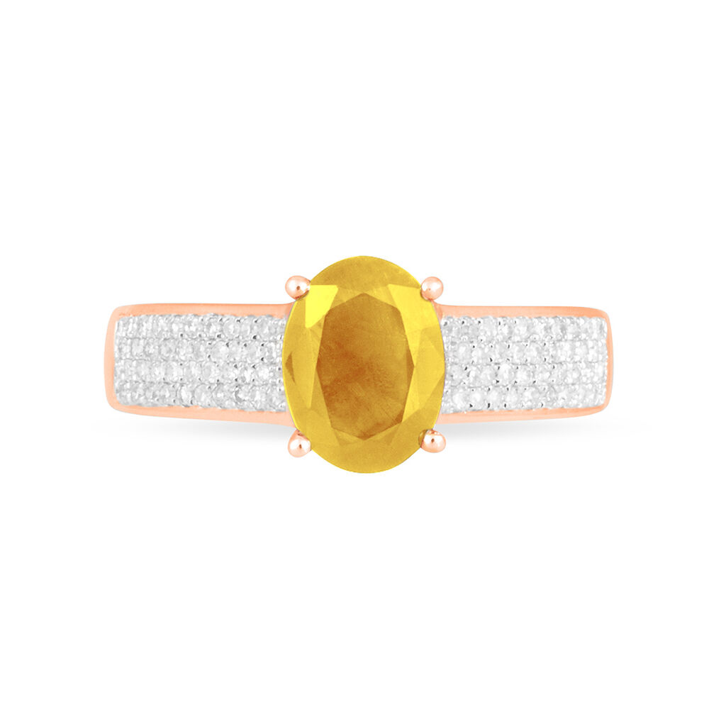 Bague Crista Or Rose Citrine Et Diamant