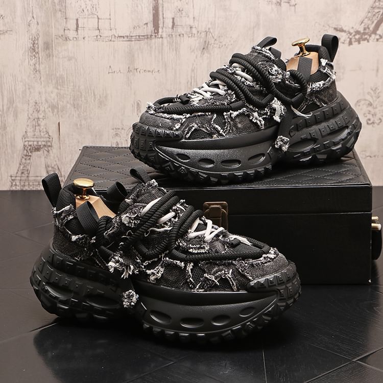 Mr Ozera - Platform Denim Veterschoenen