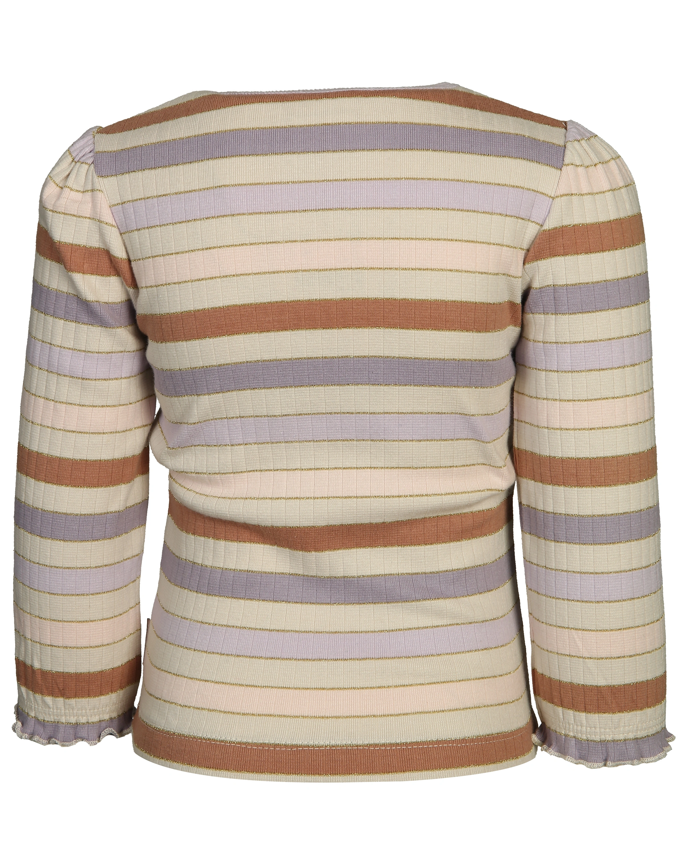 Langarmshirt AMMA gestreift in white sand