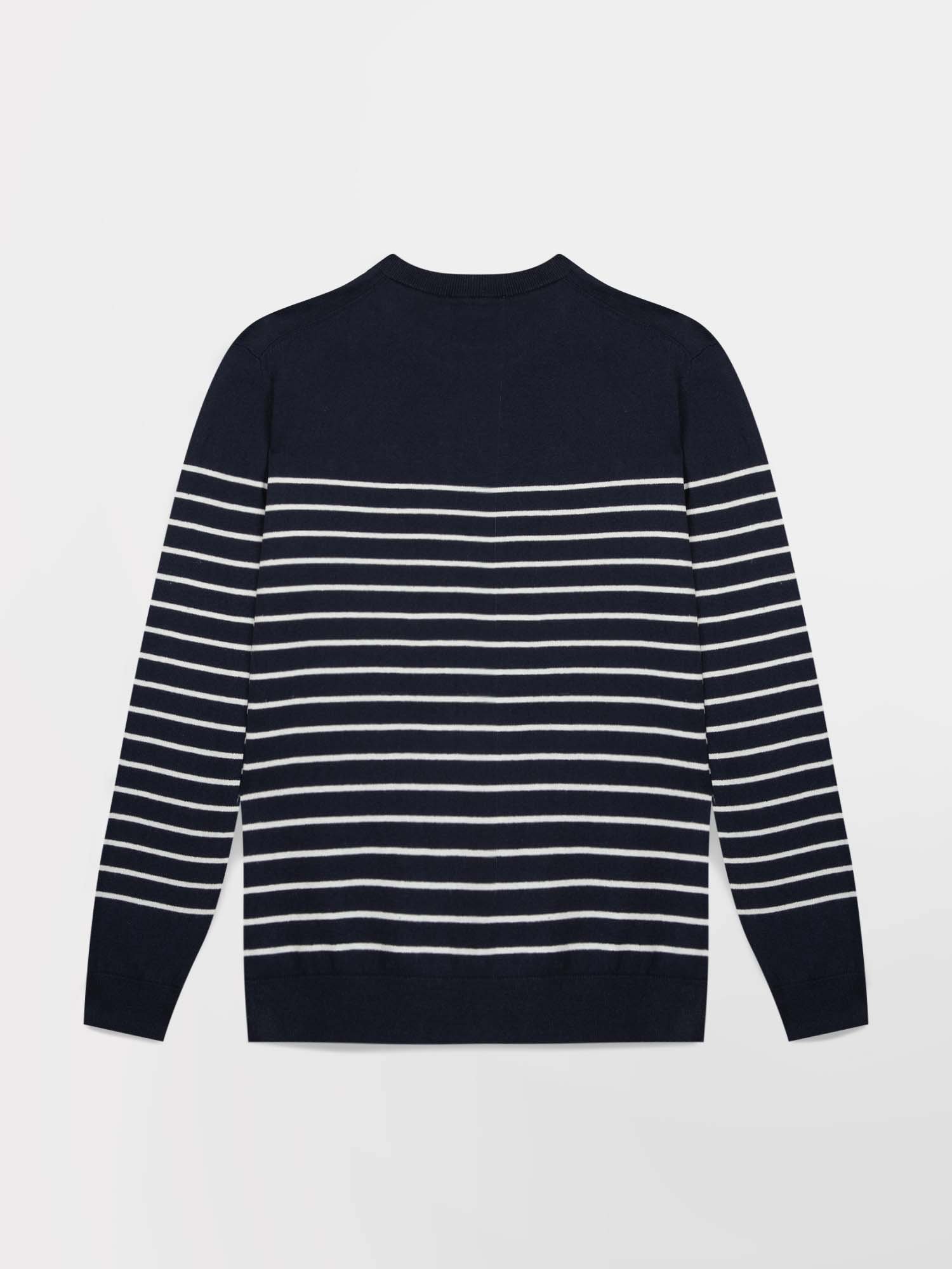 Pull Marinière Homme Coton Lin Marine
