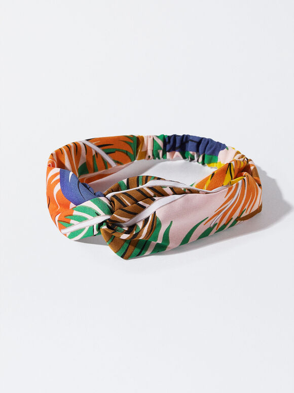 Faixa de cabeça tipo turbante estampada - Multicor