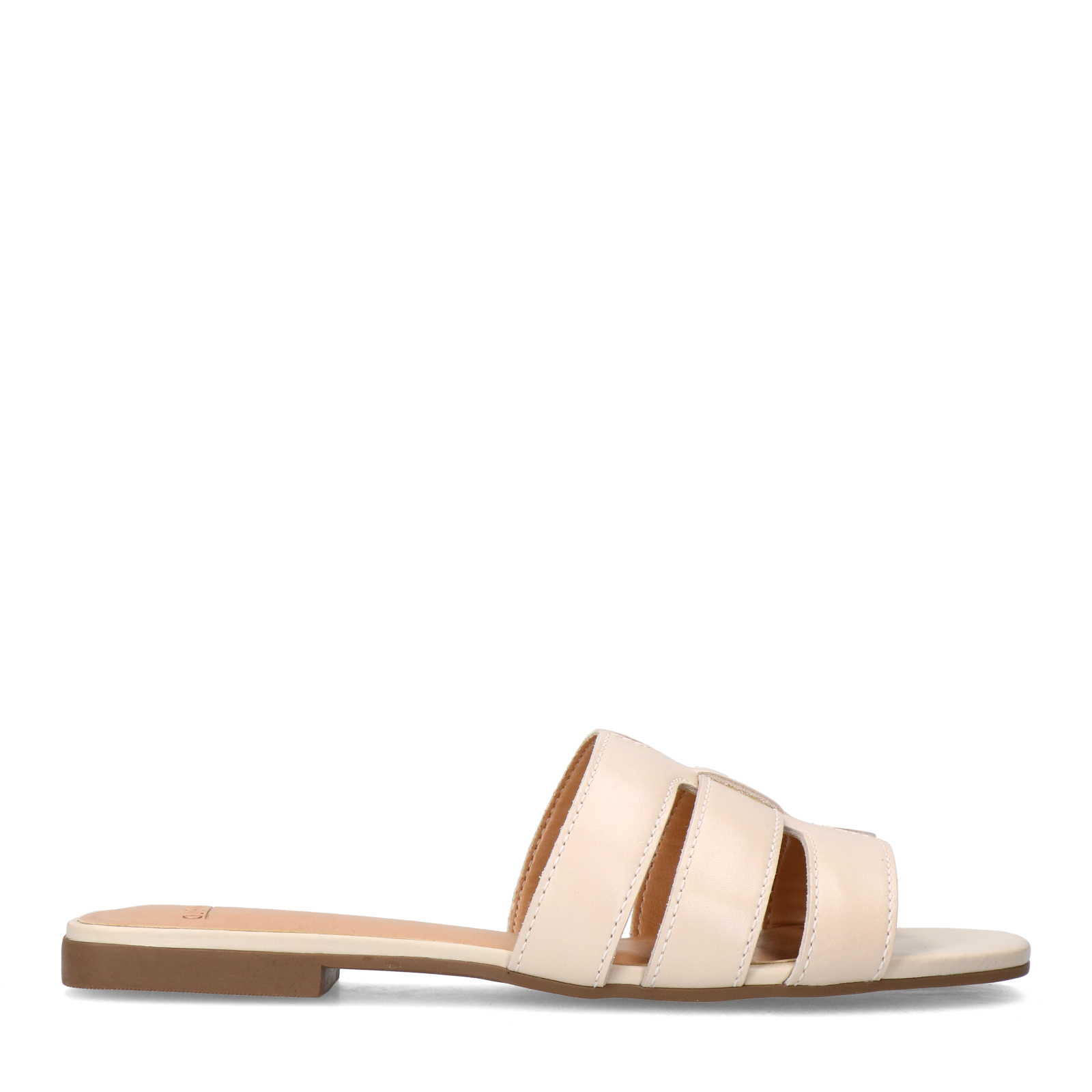 Witte leren slippers