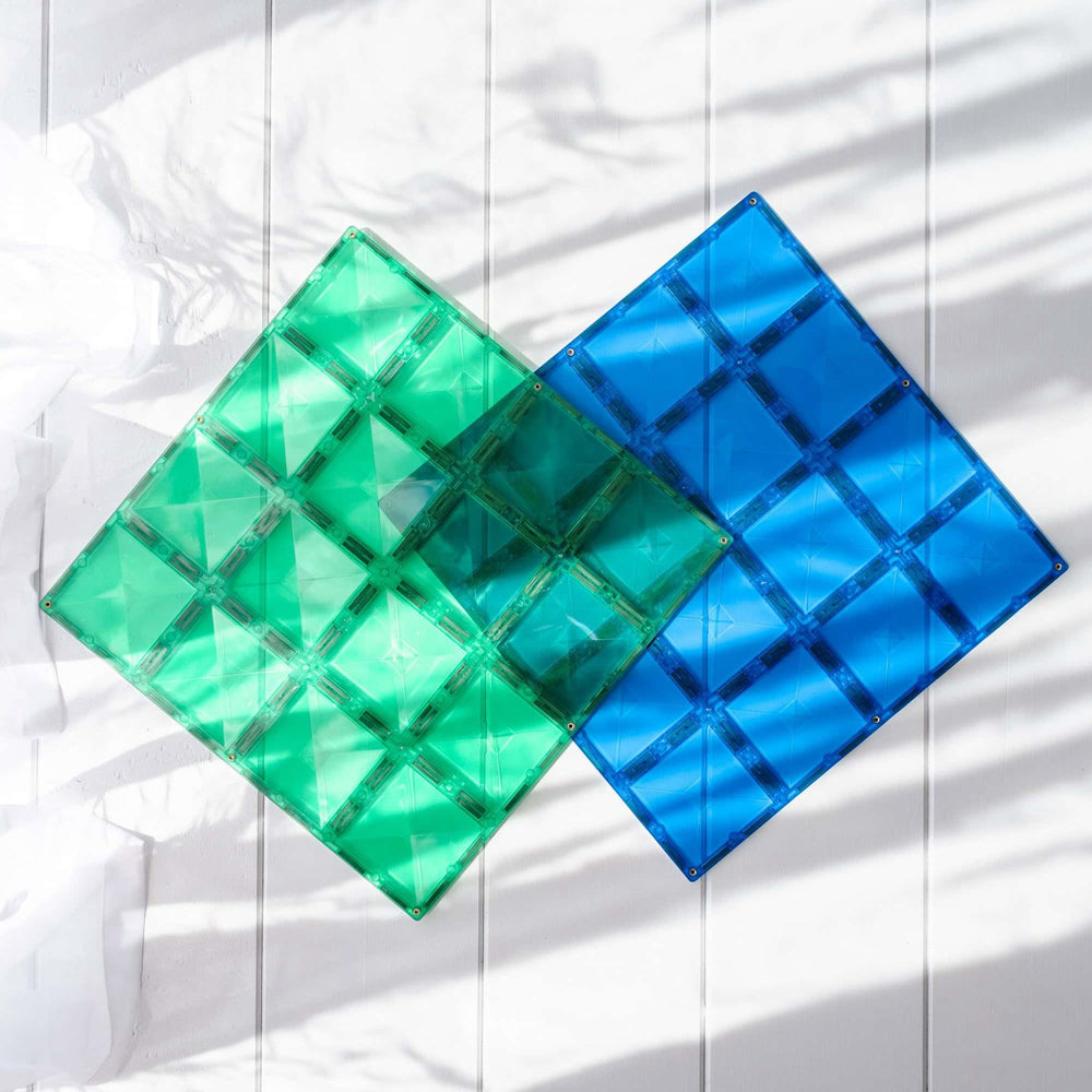 Køb Connetix Rainbow Blue & Green Base Tallerken Pak 2 Styks