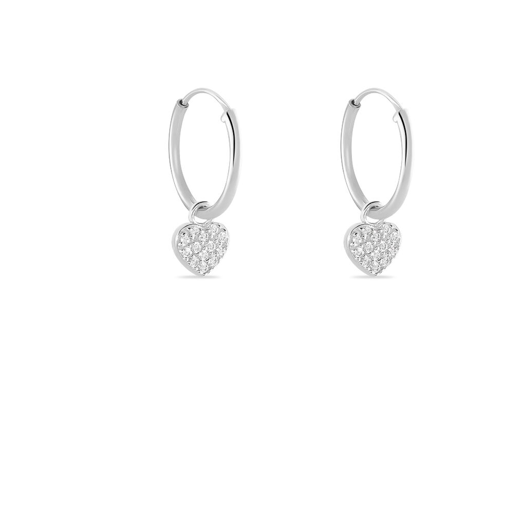 Créoles Ili Argent Rhodié Oxyde De Zirconium