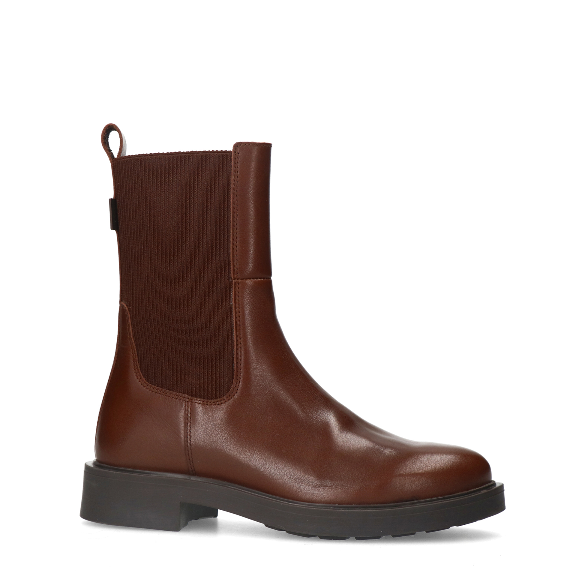 Bruine leren chelsea boots