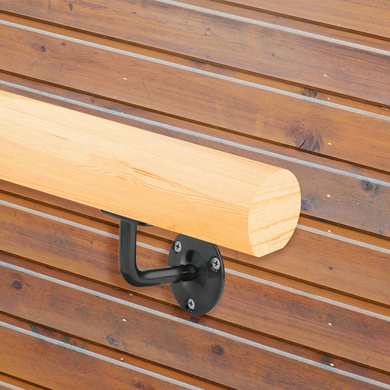 Ronde houten wandleuningset + montagebeugels