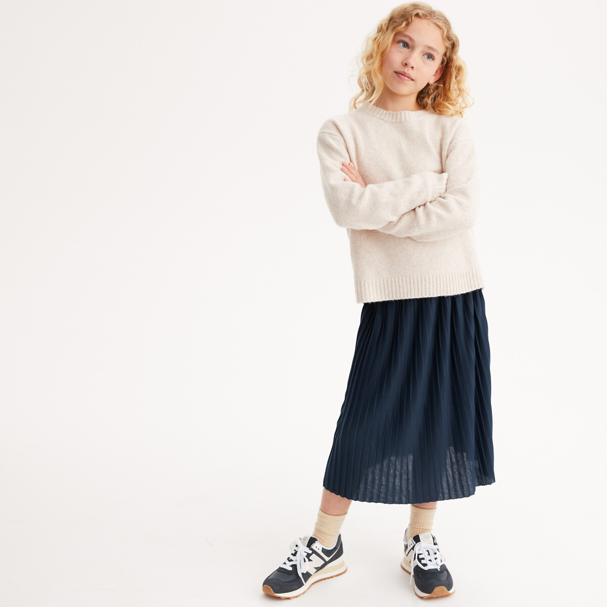 COLEÇÃO LA REDOUTE<br>Suéter em malha fina com gola redonda