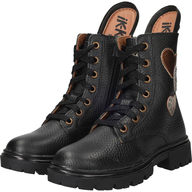 IK-KE Veterboots Zwart Meisjes