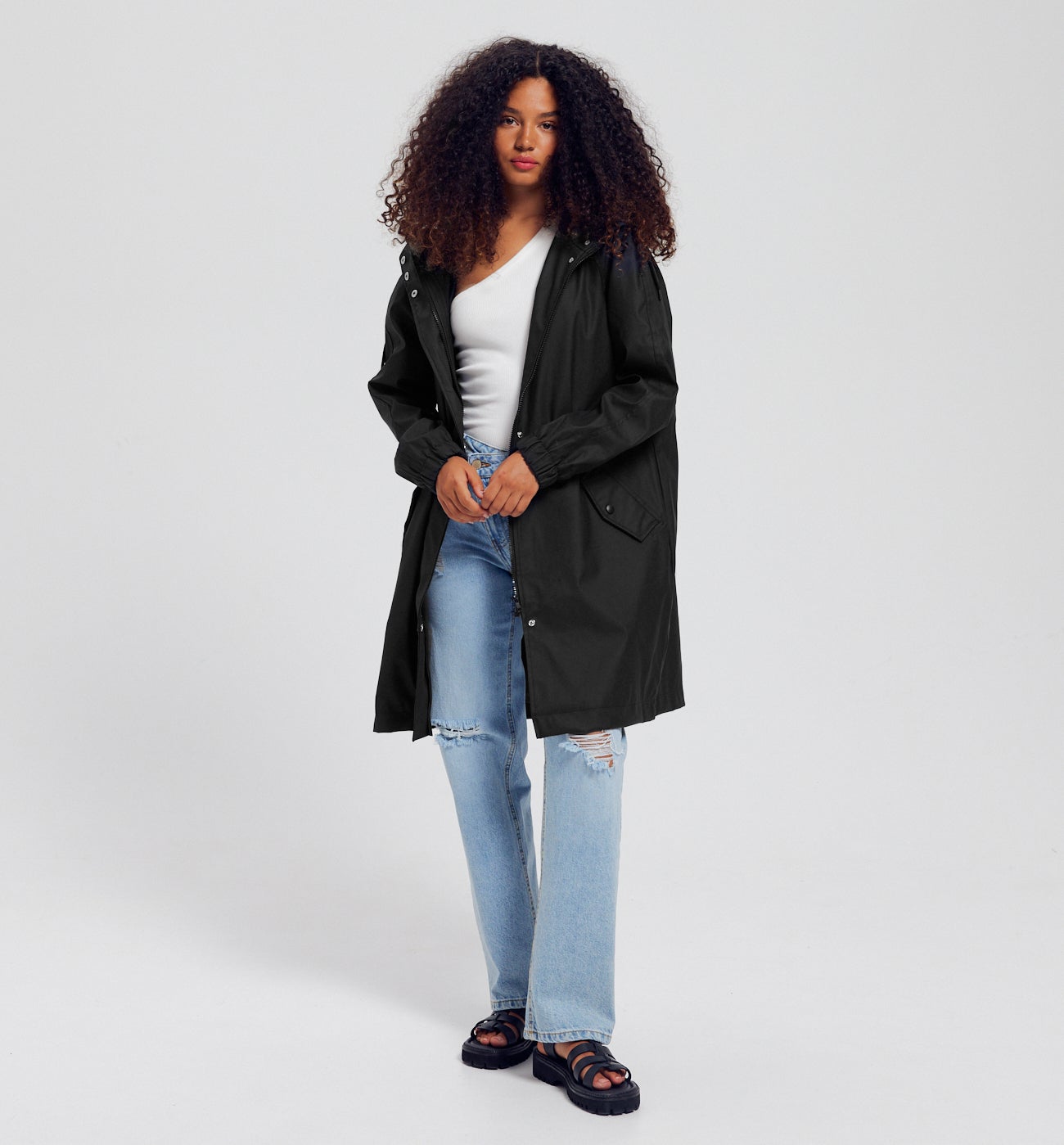 Parka déperlante unie Femme - Noir