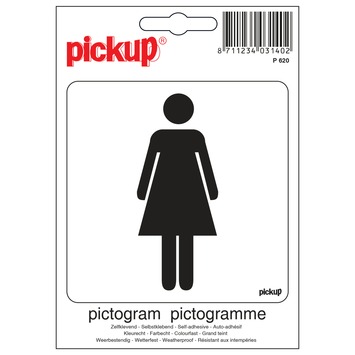 Pickup pictogram dames 10x10 cm