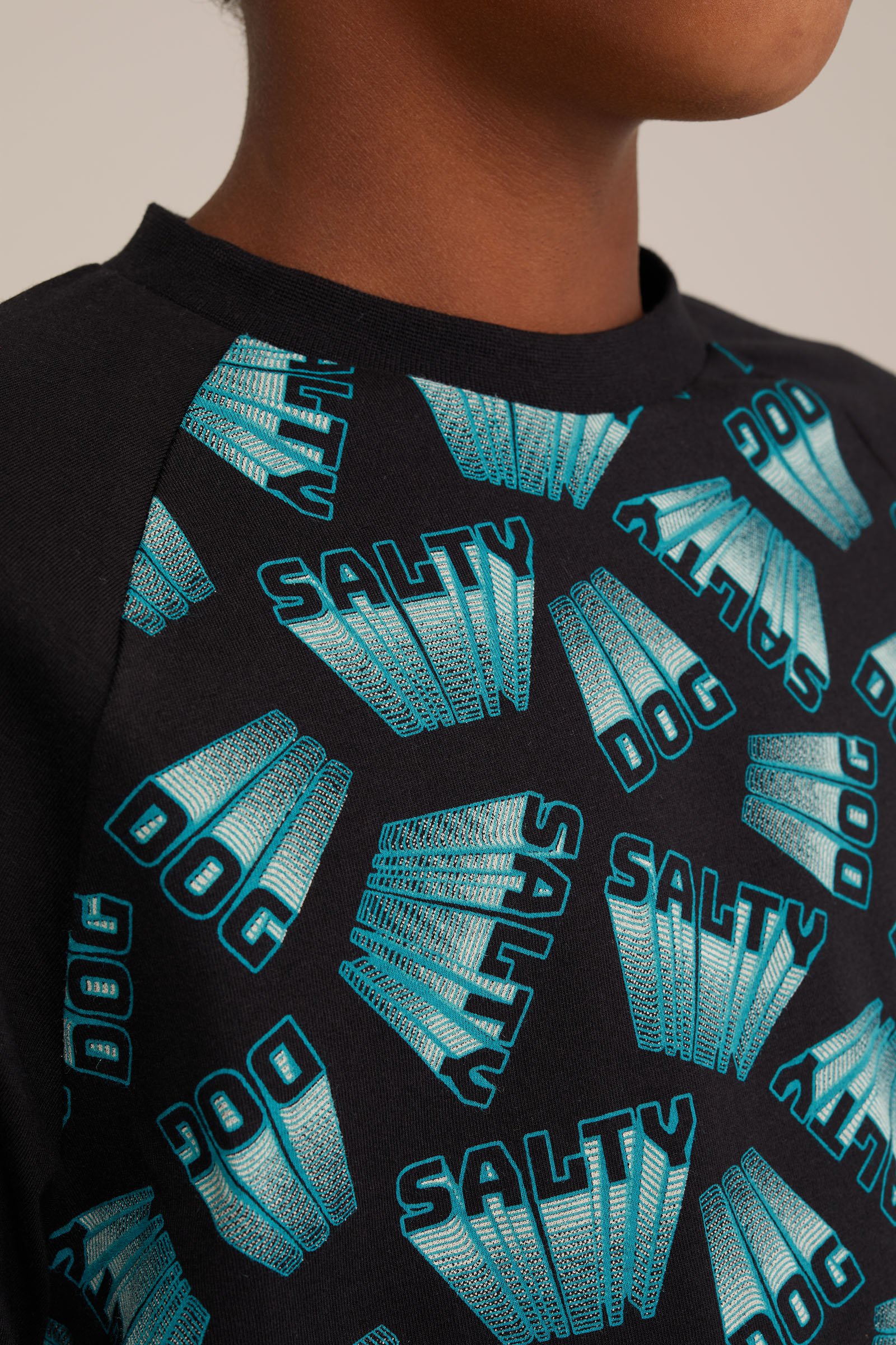 Jongens pyjamaset met dessin Salty Dog Zwart