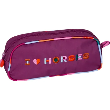 Die Spiegelburg Stifte-Etui - I LOVE HORSES (fuchsia)
