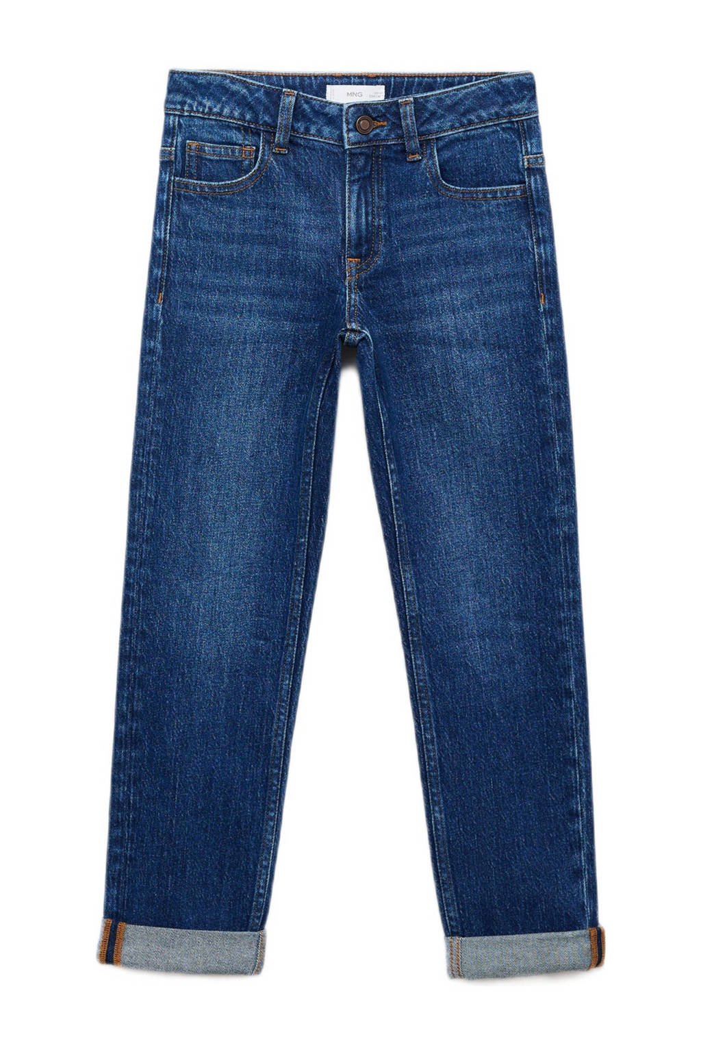 Mango Kids regular waist regular fit jeans dark blue denim