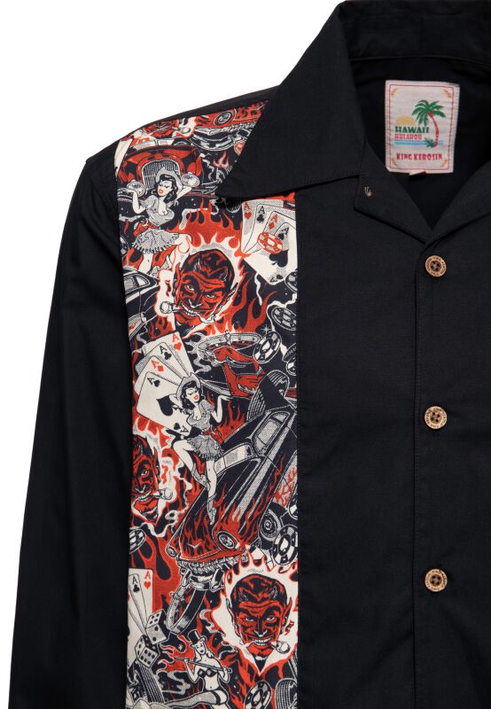 Tropical Hawaiian Style Shirt Rockers | King Kerosin Chemise manches longues