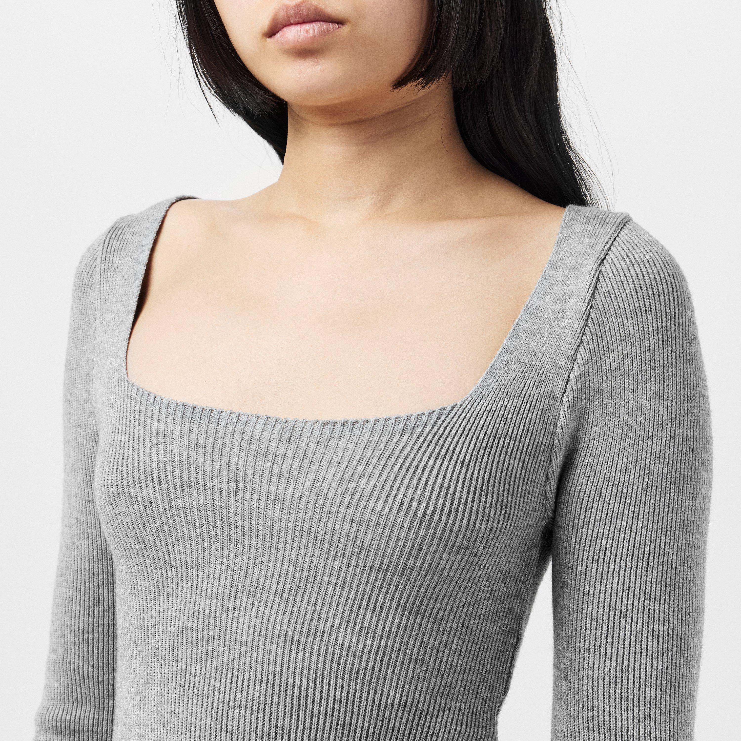 Missy Empire ME Knit Square Neck Midi Dress Womens