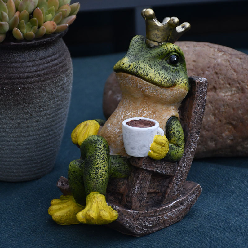Lustiger Frosch Gartenzwerg Freche Miniatur Dekoration Rasen Accessoire - Froschkönig