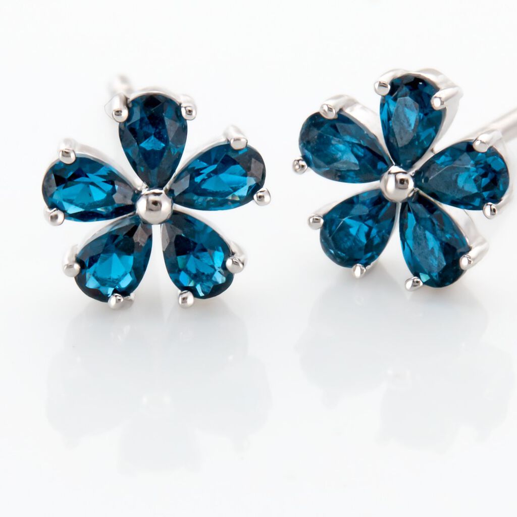 Boucles D'oreilles Puces Argent Blanc Laldilon Oxydes De Zirconium