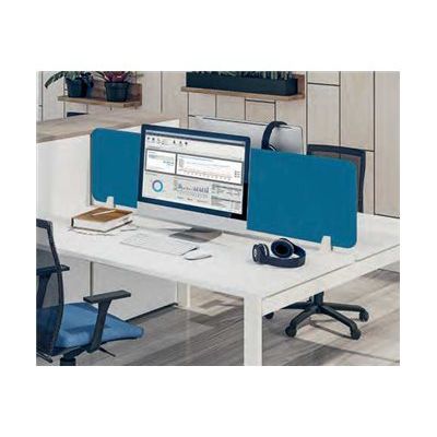 Écran de séparation acoustique pour bureau (sans support de fixation) - L80 x h40 cm - bleu denim