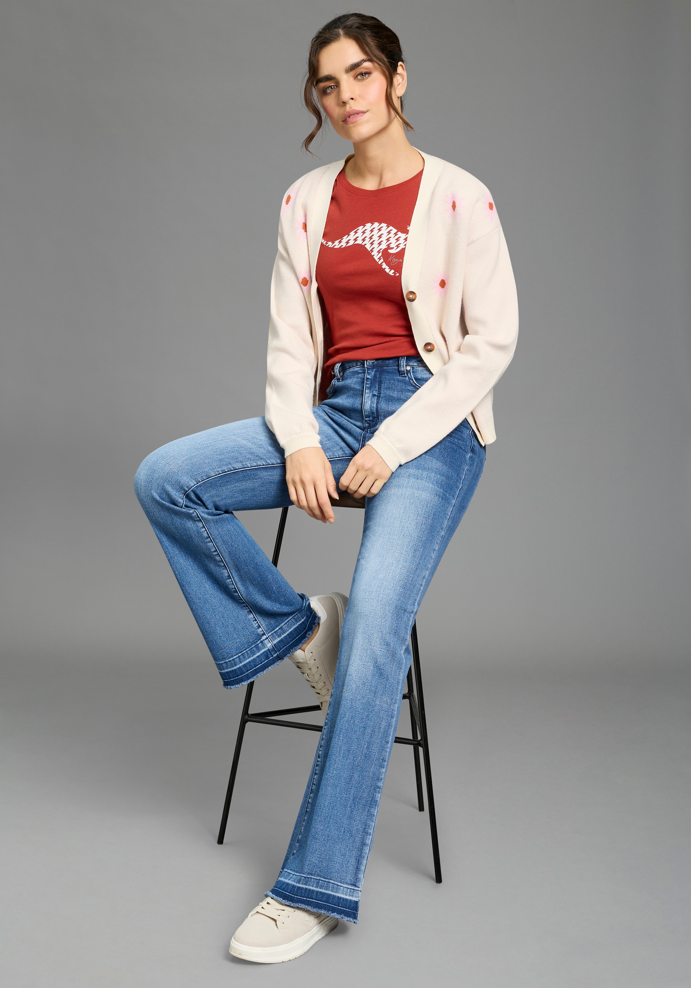 KangaROOS 7/8-Jeans »CULOTTE-JEANS«, gerade Passform,  modische Abriebeffekte,  normale Leibhöhe