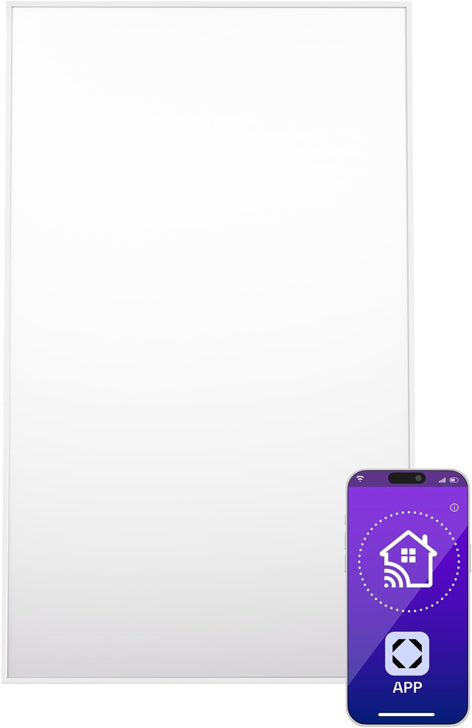 Klarstein Infrarotheizung mit Thermostat, 600W Elektroheizung, Smart Home Infrarotheizung zur Wandmontage, IR mit App-Steuerung & Erkennung Offener Fenster, Effizienter Feuchtraum Heizkörper CO2-Frei