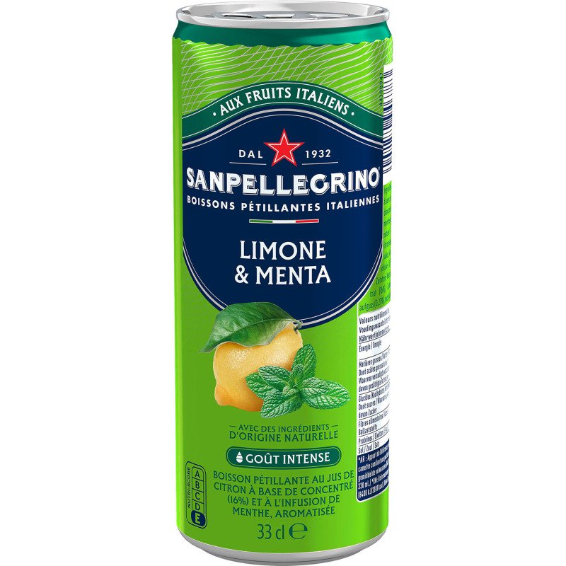 Limone & Menta San Pellegrino 33 cl - 24 canettes
