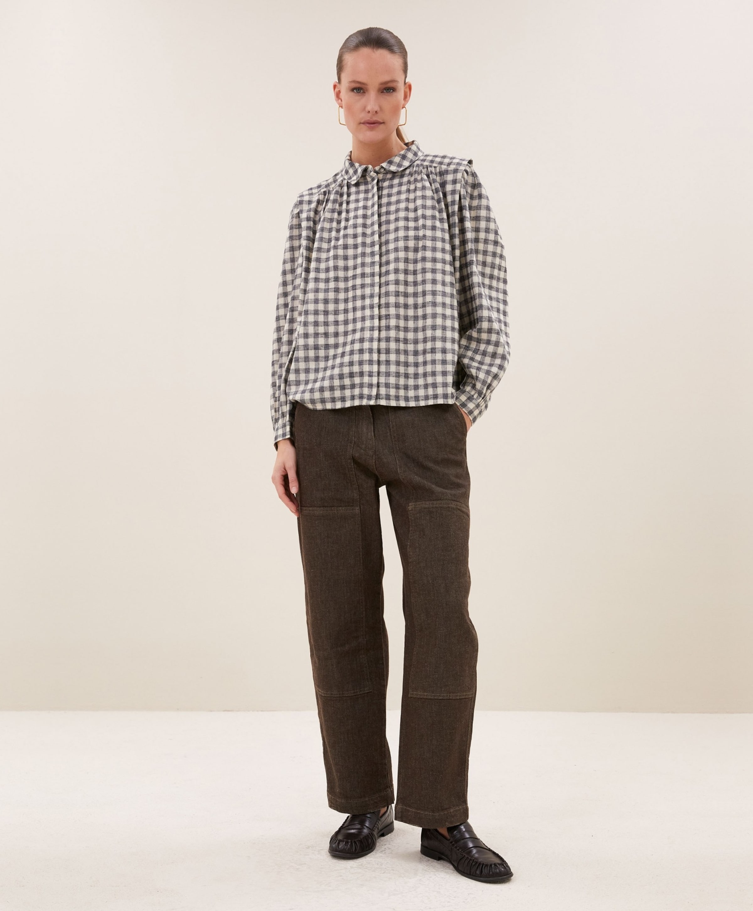 by-bar Dames blouse grijs