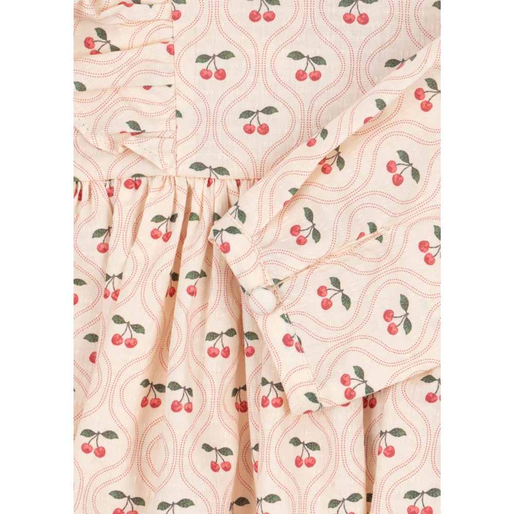 Køb Konges Sløjd Cherry Pink Motif Cianna Ls Sløjfe Kjole GOTS