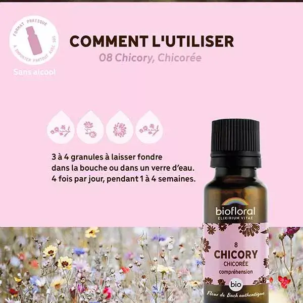 Biofloral 08 Chicory Chicoree Granules Bio Fleur De Bach 19,5 Gr