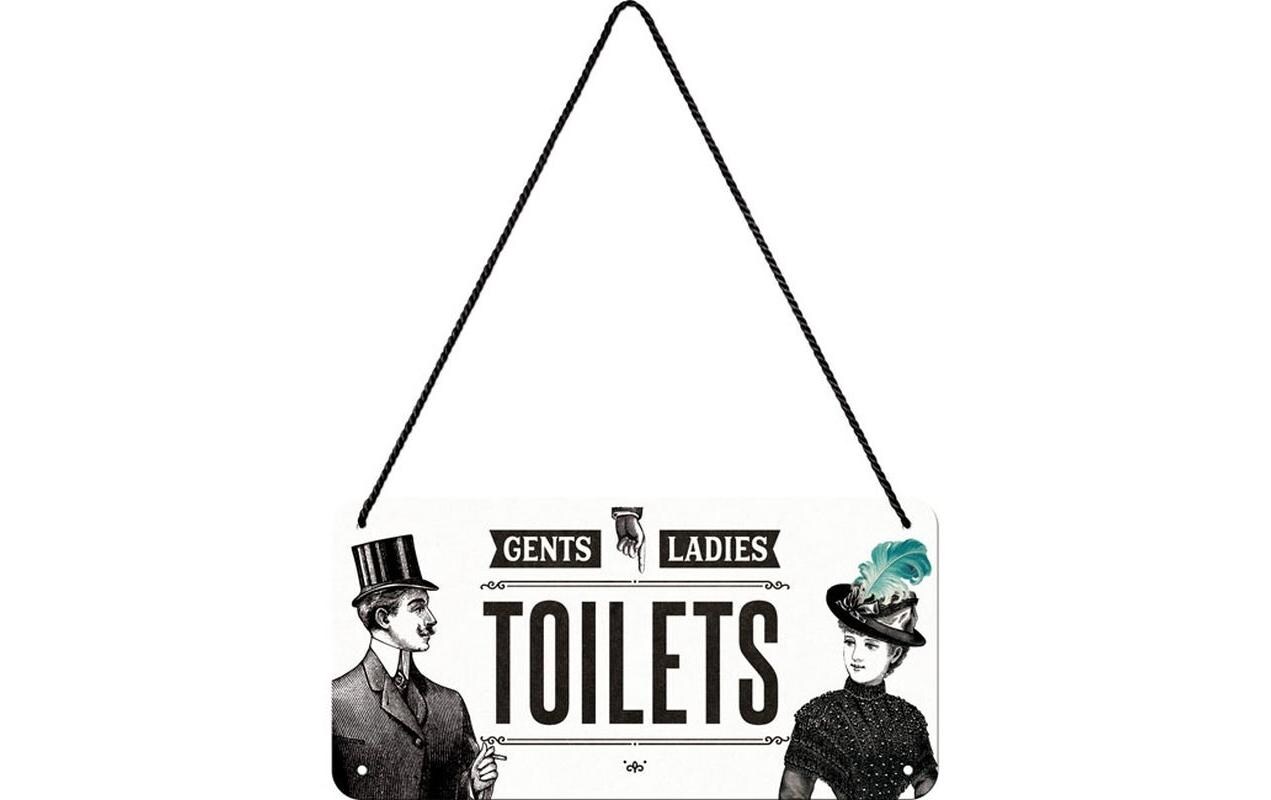 Schild Ladies & Gentlemen 20 x 10 cm, MetallHängeschild im vintage Design