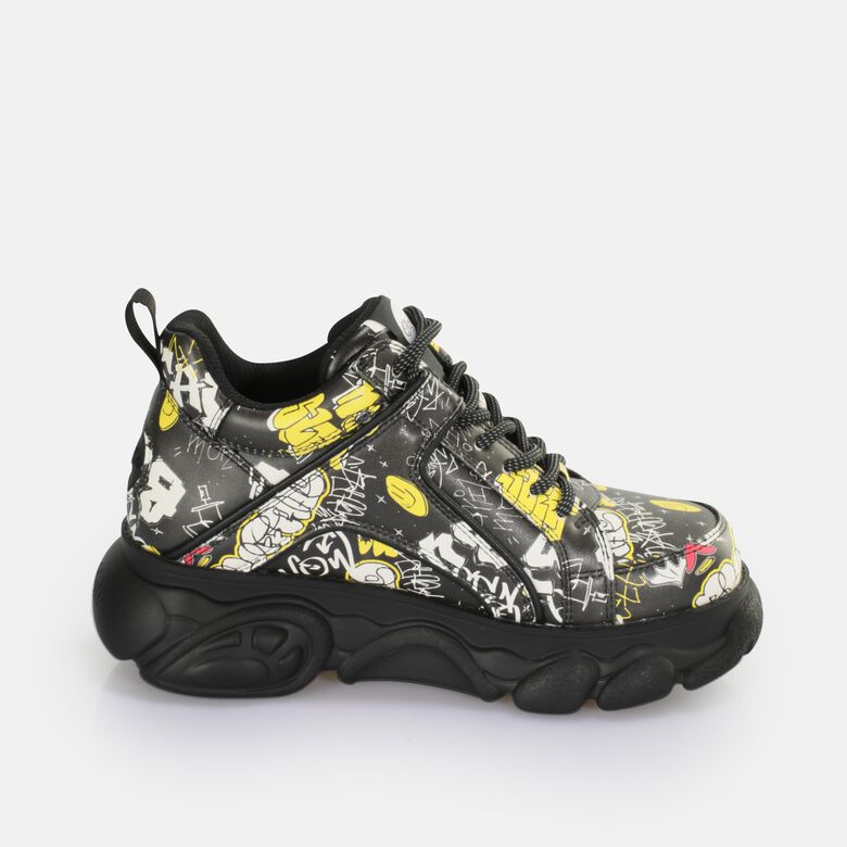 CLD Corin Baskets basses vegan, graffiti noir
