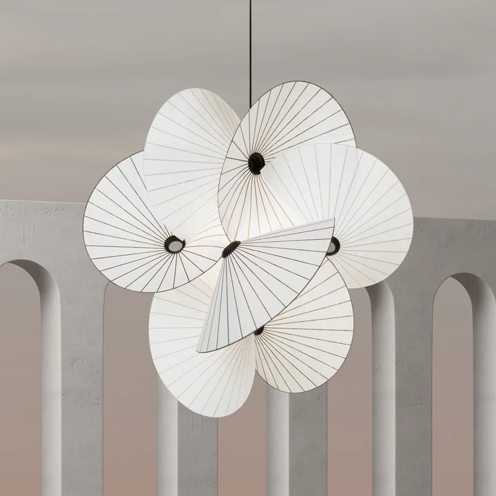 Moooi - Serpentine Pendelleuchte 8, Large, weiss / schwarz