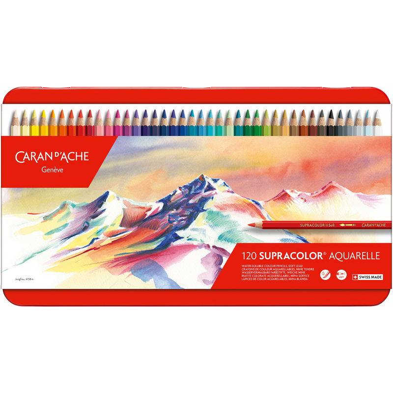 Caran d'Ache Farbstifte Supracolor Aquarelle, 120er Schachtel, assortiert