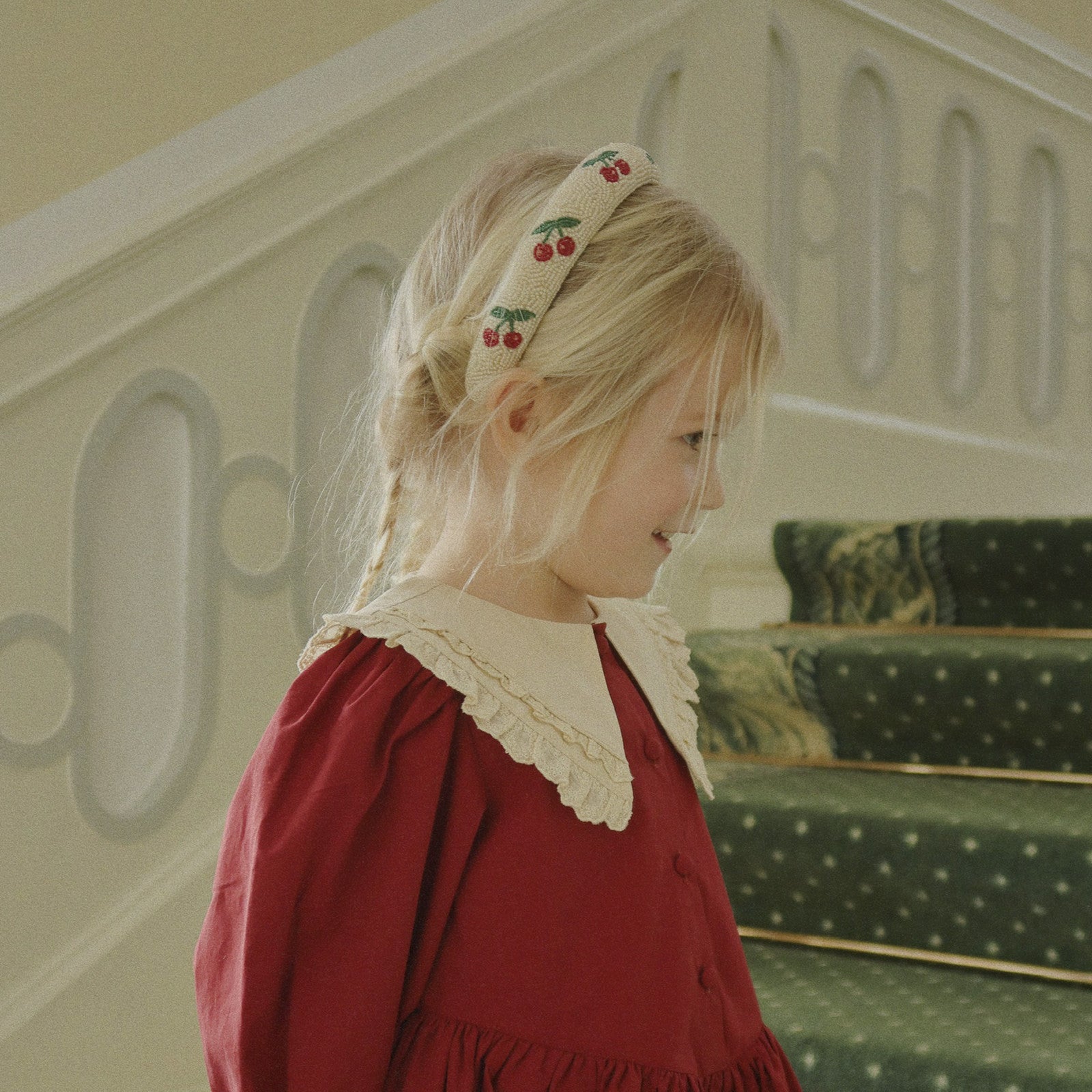 Haarreif Beaded Cherry