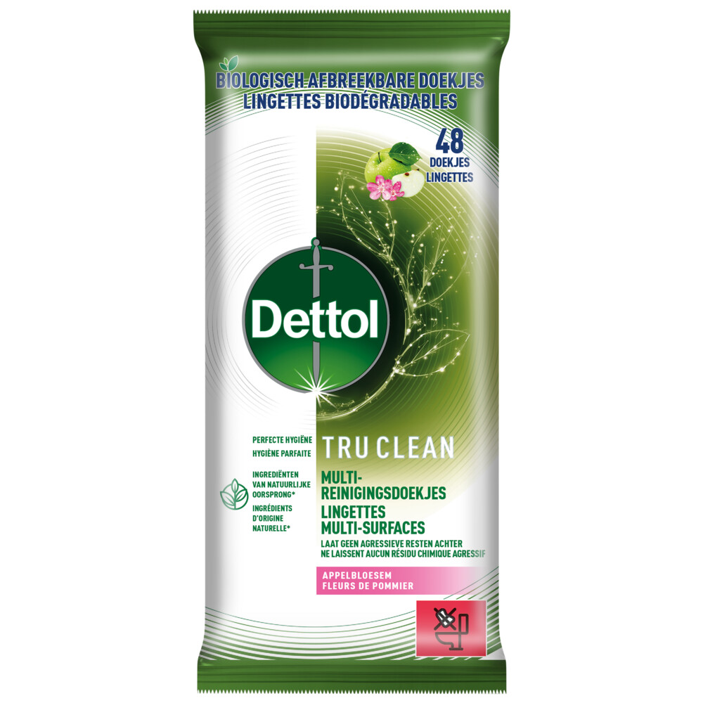 Dettol Reinigingsdoekjes Tru Clean Appleblossom48 stuks