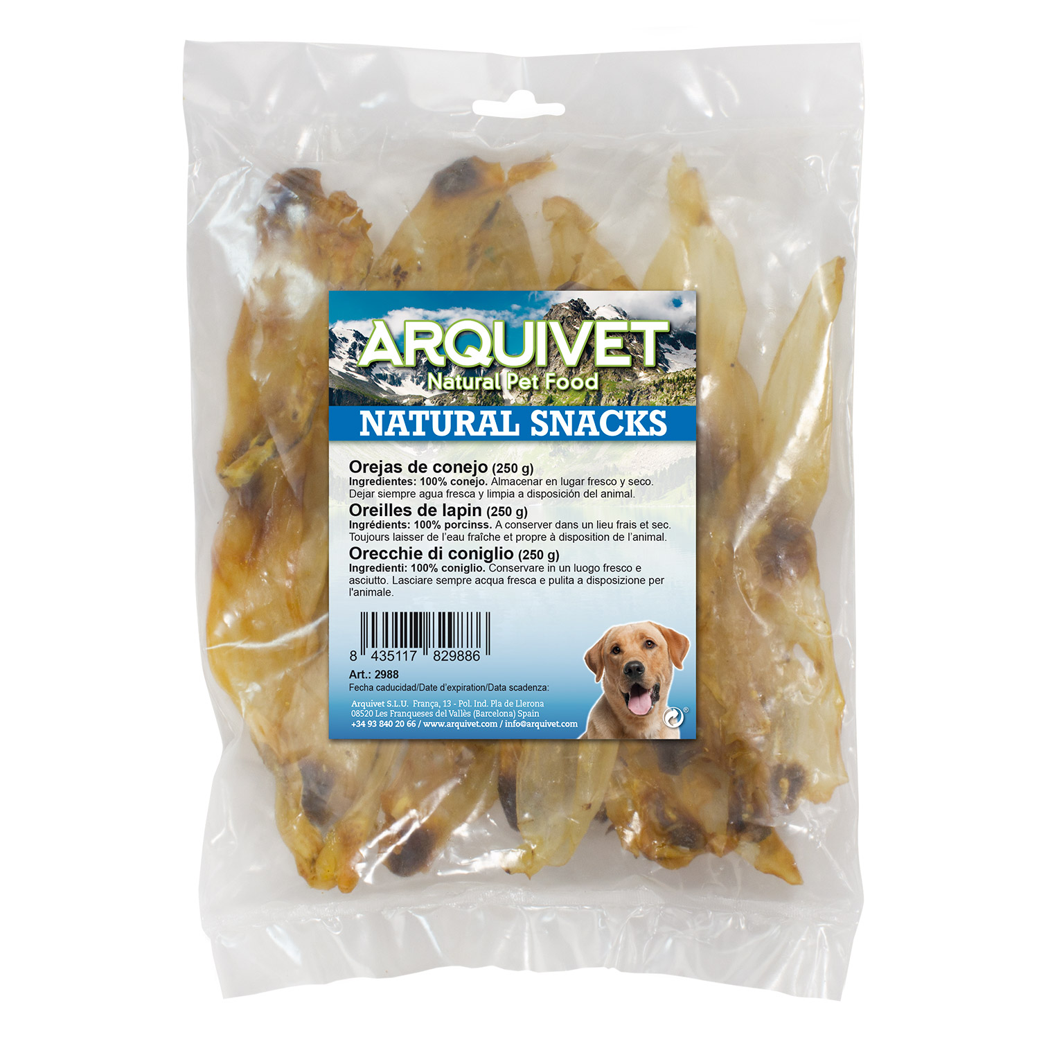 Orelhas de Coelho (Pacote de 250g) - Petisco Natural para Cães