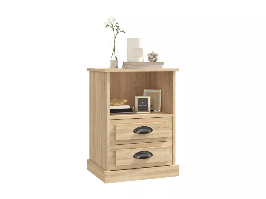 Tables de chevet 2 pcs chêne sonoma 43x36x60 cm
